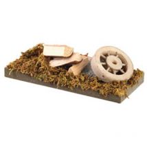 Decor creche de noel roue et bois