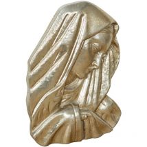 Biscottini - décor mural : visage de vierge. finitions : argent. fabriqué en italie
