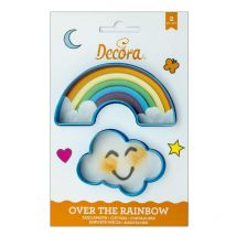 0255077 Set 2 Tagliapasta Arcobaleno e Nuvola, In Plastica, Il Kit Ideale per Creare zioni in Pasta di Zucchero o di Gomma, Made in Italy, Design