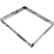 40 x 30 x h 4,5 cm 0063769 Rettangolo in Acciaio Inox 40 x 30 x 4.5 cm, Inossidabile, Argento - Decora