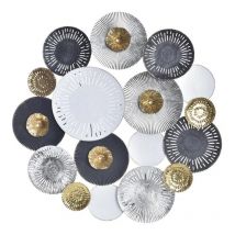 Decoración de pared Dkd Home Decor multicolor esfera 80 x 4,5 x 80 cm urbano