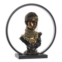 Ventamueblesonline - Decoración luminosa dkd home decor resina africana (35,5 x 11 x 36 cm)