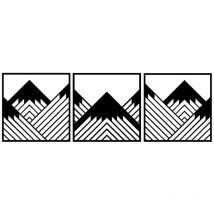 Decoración de Metal Montaña 14, Metal, Negro, 150x0,15x51 cm