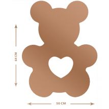 Decoración Infantil de Metal Osito 1, Metal, Cobre, 50x1,5x64 cm