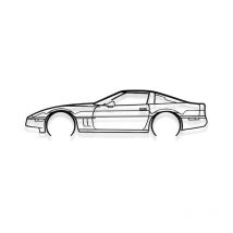 Decoración de pared de metal - corvette C4 detallado - Decoración de pared - 80CM