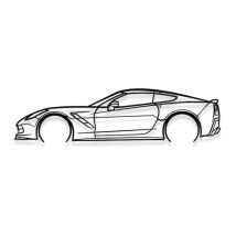 Shape Paris - decoración de pared de metal - corvette C7 detallado - silueta metálica del Corvette C7 - 100CM