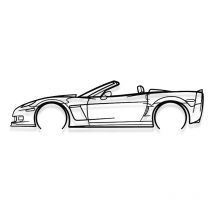 Shape Paris - decoración de pared de metal - corvette C6 convertible detallado - Decoración de pared de metal - 100CM