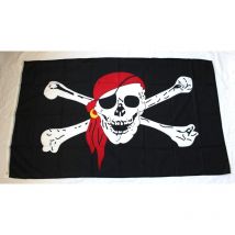 Décoratif de jardin Drapeau pirate 150x90 polyester drapeau à hisser stable