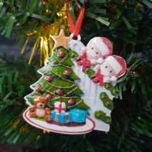 Décoration d'arbre de Noël 2020 diy Nom de famille Décoration de la maison du Nouvel An 2 personnes