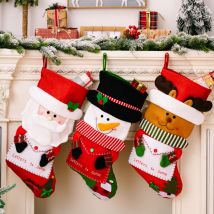 Décoration de Noël Chaussettes de Noël Sac cadeau de bonbons