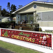 Décoration de Noël - Drapeau rouge à suspendre - Bannière de Noël - Bannière de Noël - Bannière de Noël - Bannière de Noël d'extérieur - Merry