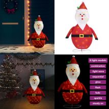 Vidaxl - Décoration de Noël Figurine Père Noël led Tissu de luxe 120 cm - Décoration Noel - Figurine Pere Noel - Lumière Led - Noël - Arbre De Noel