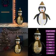 Décoration de Noël pingouin à LED Tissu de luxe 120 cm - Décoration De Noel - Pingouin - Lumière Led - Sapin De Noël - Éclairage Extérieur - Home &