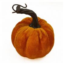 Décoration de récolte de Thanksgiving en forme de citrouille en velours (orange brûlé)