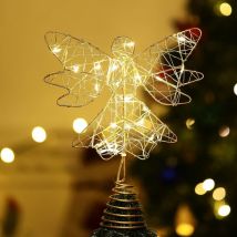Décoration de sapin de Noël étoile d'ange, décoration de Noël éclairée par étoile à led Sapin de Noël, lumière de Noël à led étoile d'éclairage à