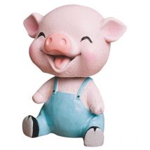 Feiyue - Décoration de voiture en forme de cochon pour la maison, décorations de gâteaux, tableau de bord, dessin animé, cochon secouant, jouets