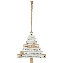Décoration en bois pour sapin de Noël Pancarte