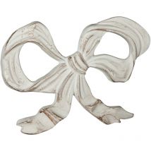 Biscottini - Décoration en forme de nœud en bois finition blanche antique L56XP3XH39cm Made in Italy