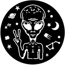 Décoration en Métal Alien, Métal, Noir, 50x0,15x50 cm