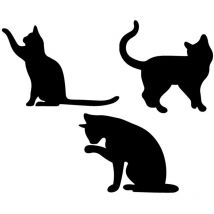 Epikasa - Décoration en Métal Chat 121, Métal, Noir, 137x0,15x40 cm