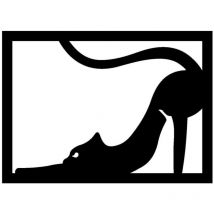 Epikasa - Décoration en Métal Chat 3, Métal, Noir, 55x0,15x40 cm