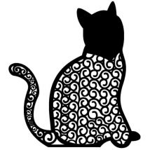 Epikasa - Décoration en Métal Chat 72, Métal, Noir, 51x0,15x57 cm