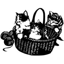 Epikasa - Décoration en Métal Chat 90, Métal, Noir, 66x0,15x50 cm