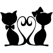 Epikasa - Décoration en Métal Chat 94, Métal, Noir, 53x0,15x40 cm