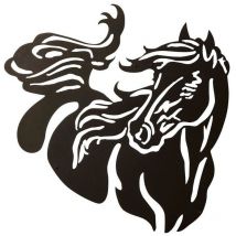 Epikasa - Décoration en Métal Cheval 2, Métal, Noir, 50x1,5x50 cm
