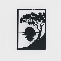 Epikasa - Décoration en Métal Crépuscule, Métal, Noir, 35x1,5x50 cm