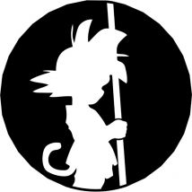 Epikasa - Décoration en Métal Dragon Ball 1, Métal, Noir, 61x1,5x61 cm