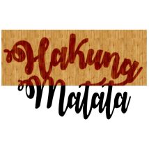 Epikasa - Décoration en Métal et Bois Hakuna Matata, Métal, Bois, Noir, Marron, 50x1,8x34 cm