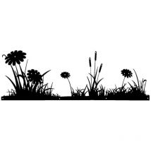 Décoration en Métal Fleurs 1, Métal, Noir, 89x0,15x30 cm