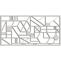 Epikasa - Décoration en Métal Formes Géométriques 1, Métal, Argent, 101x3x50 cm