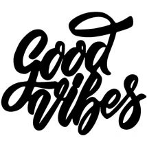 Epikasa - Décoration en Métal Good Vibes, Métal, Noir, 52x0,15x45 cm cm