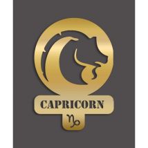 Décoration en Métal Horoscope Capricorne 5, Métal, Or, 36x0,15x50 cm
