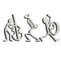 Epikasa - Décoration en Métal Jazz 8, Métal, Argent, 83x1,5x42 cm