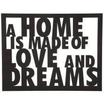 Epikasa - Décoration en Métal Love and Dreams, Métal, Noir, 70x1,5x57 cm