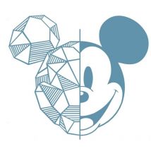 Epikasa - Décoration en Métal Mickey 14, Métal, Bleu, 80x1,5x73 cm