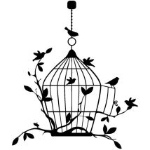 Décoration en Métal Oiseaux 9, Métal, Noir, 51x0,15x60 cm