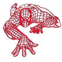 Epikasa - Décoration en Métal Spiderman 8, Métal, Rouge, 81x1,5x75 cm