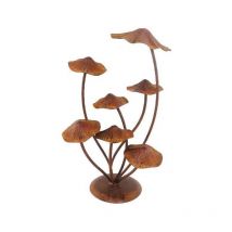 La Grande Prairie - Décoration de jardin champignons rouille 26 x 21 x 44 cm