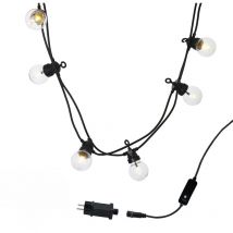 LUMI JARDIN – LED-Lichterkette PARTY Klar 20 – 8,70 m – 20 Glühbirnen – warmweiß – IP44 – 8 Dimm-Modi