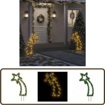 Décoration lumineuse météore de Noël avec piquets 115 led 89 cm - Décoration Noel - Éclairage Noel - Meteore Luminaire - Sapin Artificiel - Lumières
