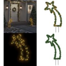 Décoration lumineuse météore de Noël avec piquets 80 LED 62 cm - Décoration Noel - Éclairage Exterieur - Lumières Festives - Meteore Luminaire