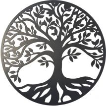 Décoration murale arbre de vie noir 25 cm