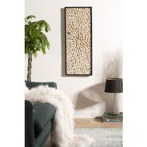 Macabane - Sam - Décoration Murale Rectangulaire 100x40cm Branches Bois Teck Nature
