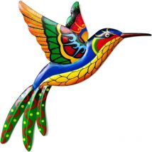 Décoration murale Colibri en métal – Décoration murale en fer forgé – Décoration murale à suspendre – Décoration d'intérieur ou d'extérieur pour