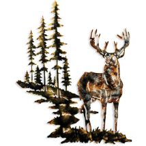 Asir Group Llc - Décoration murale en métal Acacia Deer