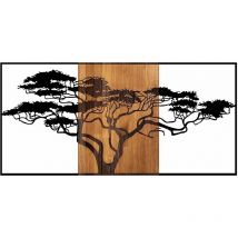 Hanah Home - Décoration murale en bois et métal Walnut Arbre